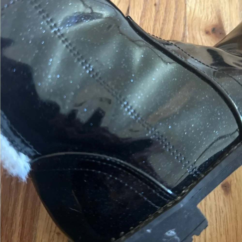 Tahari sz3 shiny sparkly black boots
